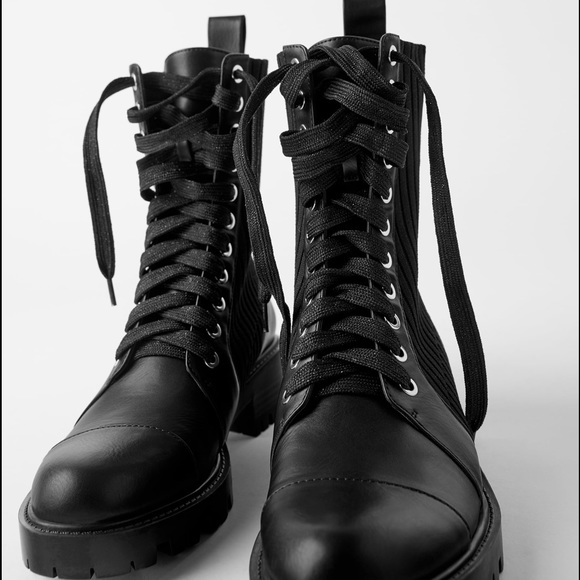 zara lace up combat boots